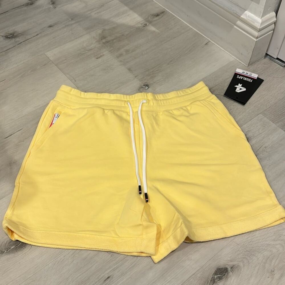 Fourlaps NWT Rush Short Banana in Yellow with Pockets and Drawstring.
